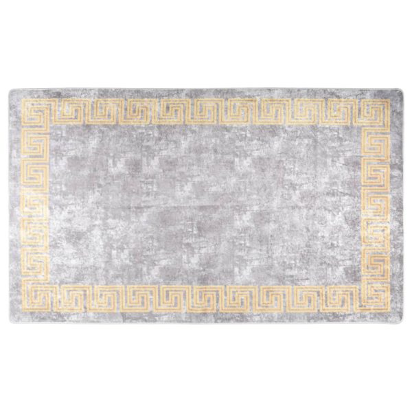 Teppe vaskbart grå og gull 150×230 cm sklisikkert