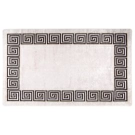 Teppe vaskbart hvit og svart 120×170 cm sklisikker