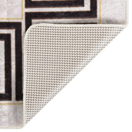 Teppe vaskbart hvit og svart 120×170 cm sklisikker