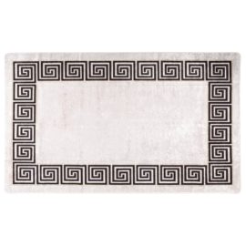 Teppe vaskbart hvit og svart 150×230 cm sklisikkert