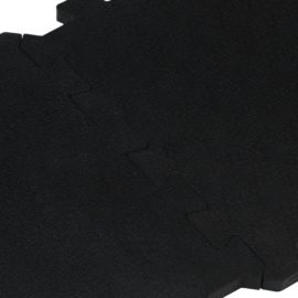Gulvfliser i gummi 4 stk svart 16 mm 30×30 cm