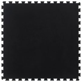 Gulvfliser i gummi svart 12 mm 100×100 cm