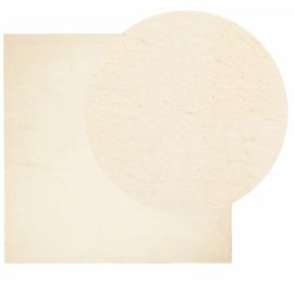 Teppe HUARTE kort luv mykt og vaskbart kremhvit 120×120 cm