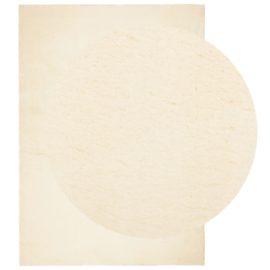 Teppe HUARTE kort luv mykt og vaskbart kremhvit 120×170 cm