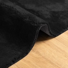 Teppe HUARTE kort luv mykt og vaskbart svart 60×110 cm