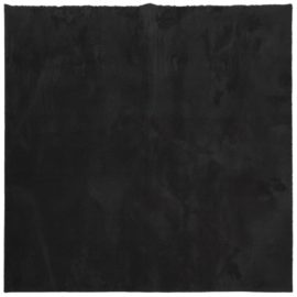 Teppe HUARTE kort luv mykt og vaskbart svart 160×160 cm