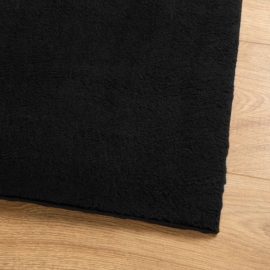 Teppe HUARTE kort luv mykt og vaskbart svart 160×160 cm