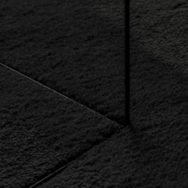 Teppe HUARTE kort luv mykt og vaskbart svart Ø 120 cm