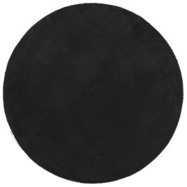 Teppe HUARTE kort luv mykt og vaskbart svart Ø 200 cm