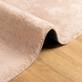 Teppe HUARTE kort luv mykt og vaskbart blush 120×120 cm
