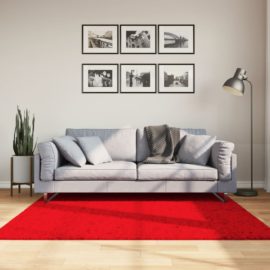 Teppe HUARTE kort luv mykt og vaskbart rød 160×160 cm