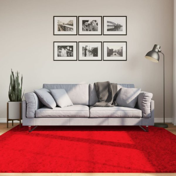 Teppe HUARTE kort luv mykt og vaskbart rød 200×200 cm