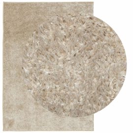 Teppe ISTAN med lang luv skinnende utseende beige 120×170 cm