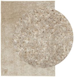 Teppe ISTAN med lang luv skinnende utseende beige 200×280 cm