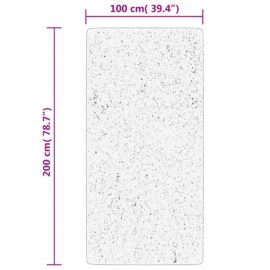 Teppe ISTAN med lang luv skinnende utseende kremhvit 100×200 cm