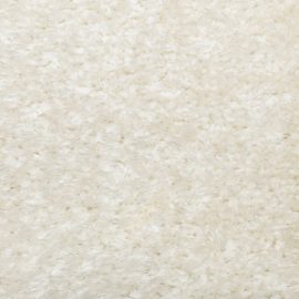 Teppe ISTAN med lang luv skinnende utseende kremhvit Ø 100 cm
