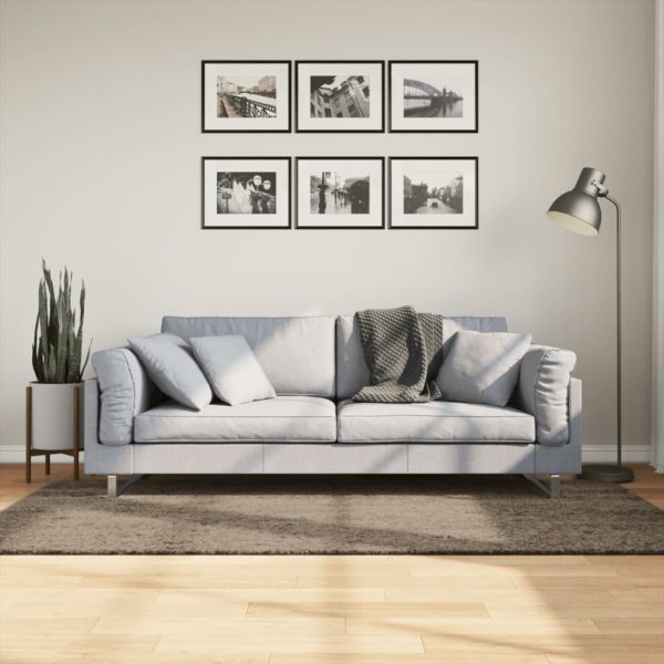 Teppe ISTAN med lang luv skinnende utseende grå 100×200 cm