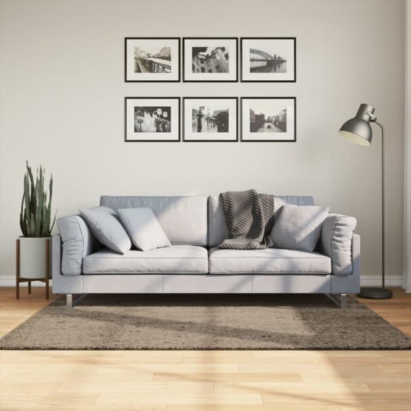 Teppe ISTAN med lang luv skinnende utseende grå 120×170 cm