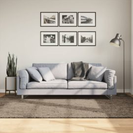Teppe ISTAN med lang luv skinnende utseende grå 160×230 cm