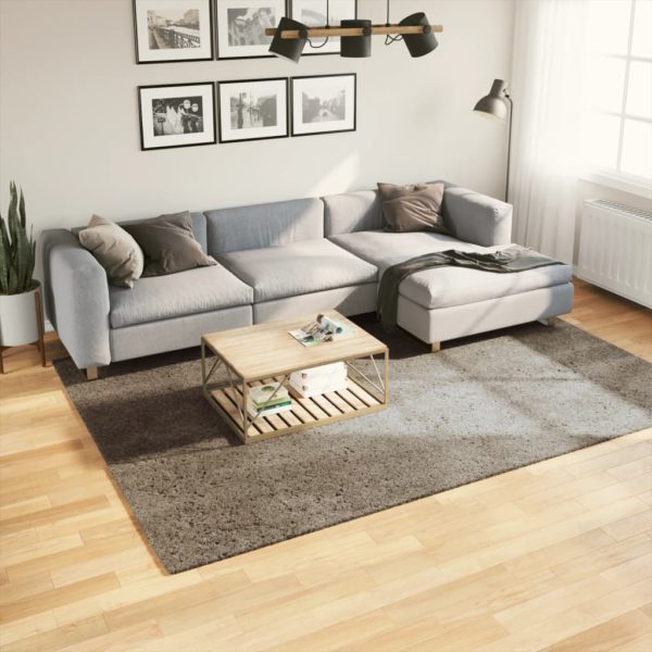 Teppe ISTAN med lang luv skinnende utseende grå 200×280 cm