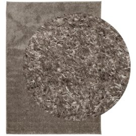 Teppe ISTAN med lang luv skinnende utseende grå 240×340 cm