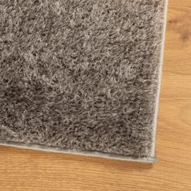 Teppe ISTAN med lang luv skinnende utseende grå 240×340 cm