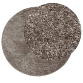 Teppe ISTAN med lang luv skinnende utseende grå Ø 80 cm