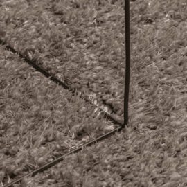 Teppe ISTAN med lang luv skinnende utseende grå Ø 160 cm