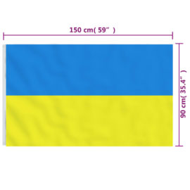 Ukraina flagg med messingmaljer 90×150 cm