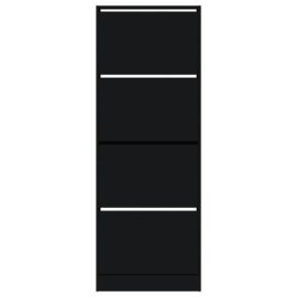 Skoskap svart 60x21x163,5 cm konstruert tre