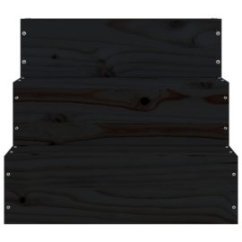 Kjæledyrstrapp svart 40×37,5×35 cm heltre furu