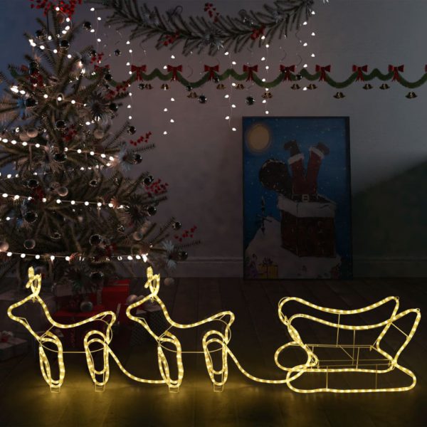 Reinsdyr og slede julepynt utendørs 576 lysdioder