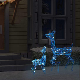 Julereinsdyrfamilie akryl 160 LED 160 cm blå