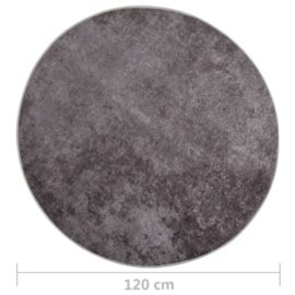 Vaskbart teppe φ120 cm grå sklisikker