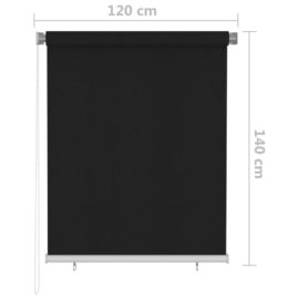 Utendørs rullegardin 120×140 cm svart