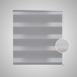 Rullegardiner sebramønstret 90×150 cm grå