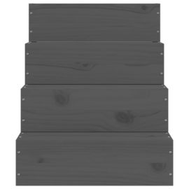 Kjæledyrstrapp grå 40x49x47 cm heltre furu