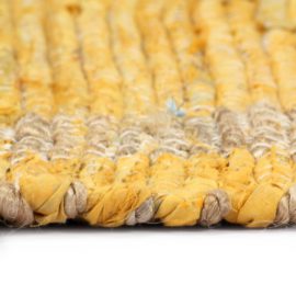 Håndlaget teppe jute gul 80×160 cm