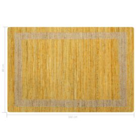 Håndlaget teppe jute gul 80×160 cm