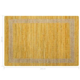 Håndlaget teppe jute gul 160×230 cm