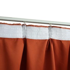 Lystette gardiner med kroker 2 stk rust 140×225 cm