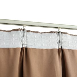 Lystette gardiner med kroker 2 stk gråbrun 140×245 cm