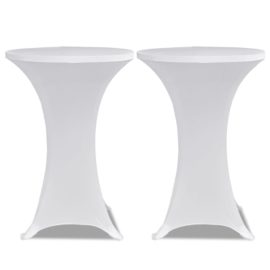 Stående bordduk Ø70 cm hvit strekk 4 stk