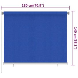 Utendørs rullegardin 180×140 cm blå HDPE