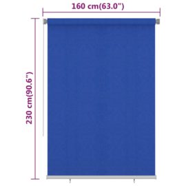 Utendørs rullegardin 160×230 cm blå HDPE