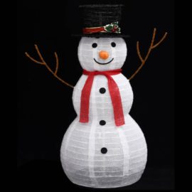 Dekorativ snømannfigur med LED luksusstoff 90cm