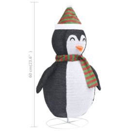Dekorativ pingvinfigur julesnø LED luksusstoff 60 cm