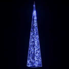 Dekorativ LED-lyskjegle i akryl blå 90 cm