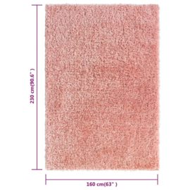 Flossteppe med høy luv rosa 160×230 cm 50 mm