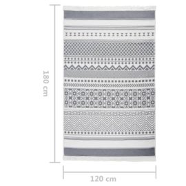 Teppe grå og hvit 120×180 cm bomull